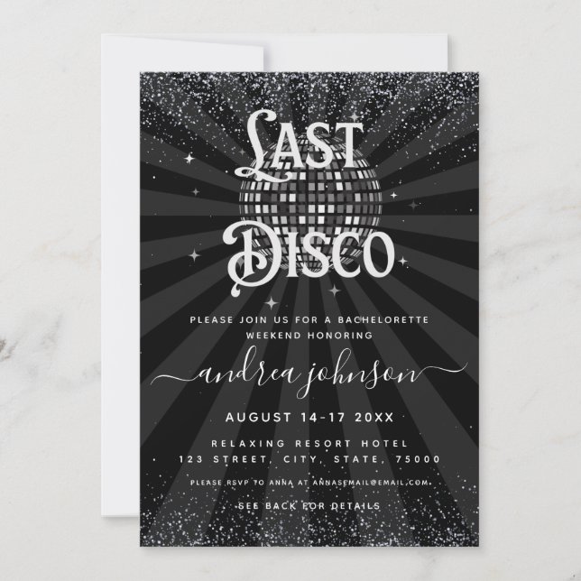 Invitation Fin de semaine de la Dernière disco de les années  (Devant)