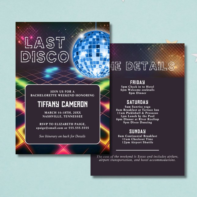 Invitation Fin de semaine de la discothèque Dernière rétro (Créateur téléchargé)