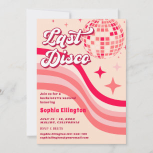 Invitation Fin de semaine de la discothèque rose Dernier des 
