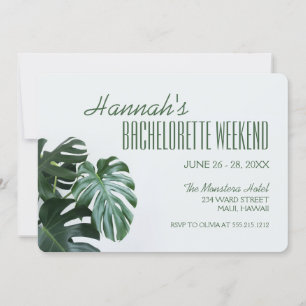 Invitation Fin de semaine de la Monstera Bachelorette moderne