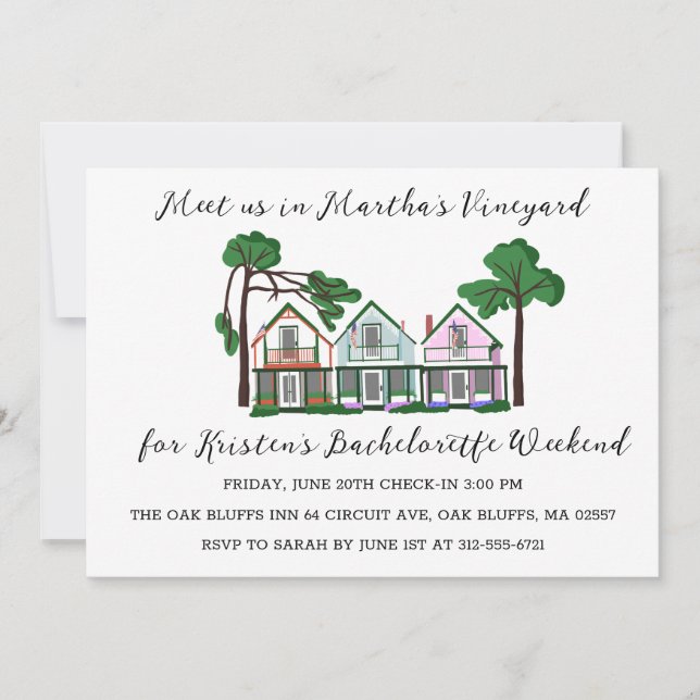 Invitation Fin de semaine des filles de martha's Vineyard Bac (Devant)