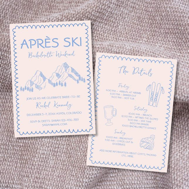 Invitation Fin de semaine du bachelorette d'hiver de ski d'Ap (Apres Ski Winter Bachelorette Weekend Invitation)