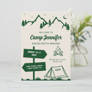 Invitation Fin de semaine du bachelorette du camp tiré à la m