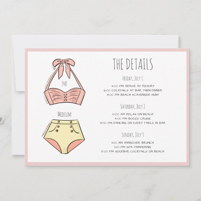 Invitation Fin de semaine du Blonde Bride Bachelorette Beach  (Dos)