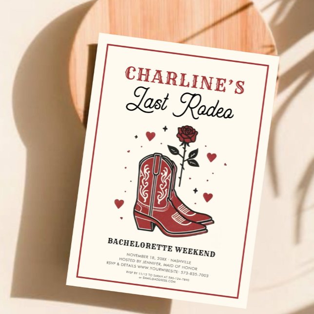 Invitation Fin de semaine du dernier Rodeo Bachelorette (Créateur téléchargé)