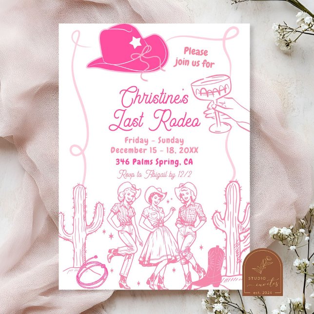 Invitation Fin de semaine du Dernier Rodeo Bachelorette de Bo (Créateur téléchargé)