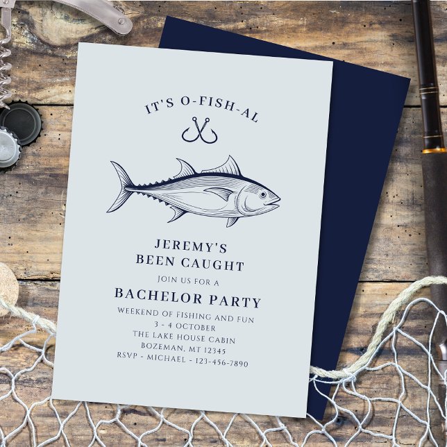 Invitation Fin de semaine du voyage de pêche de la fête de ba (Créateur téléchargé)