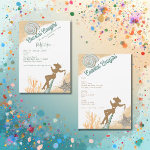 Invitation fin de semaine esthétique cowgirl côtière bachelor