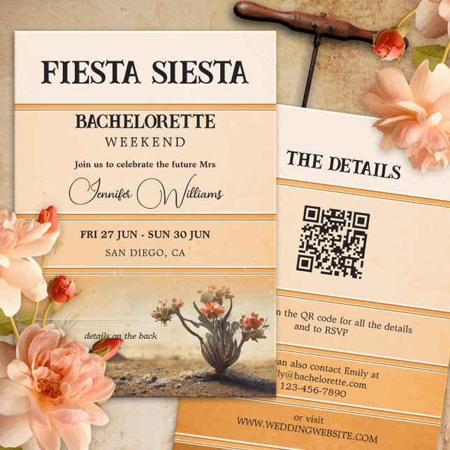 Invitation Fin de semaine Fiesta Siesta Terra Cotta Bachelore (Créateur téléchargé)