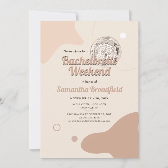 Invitation Fin de semaine Retro Disco Cowgirl Bachelorette (Devant)
