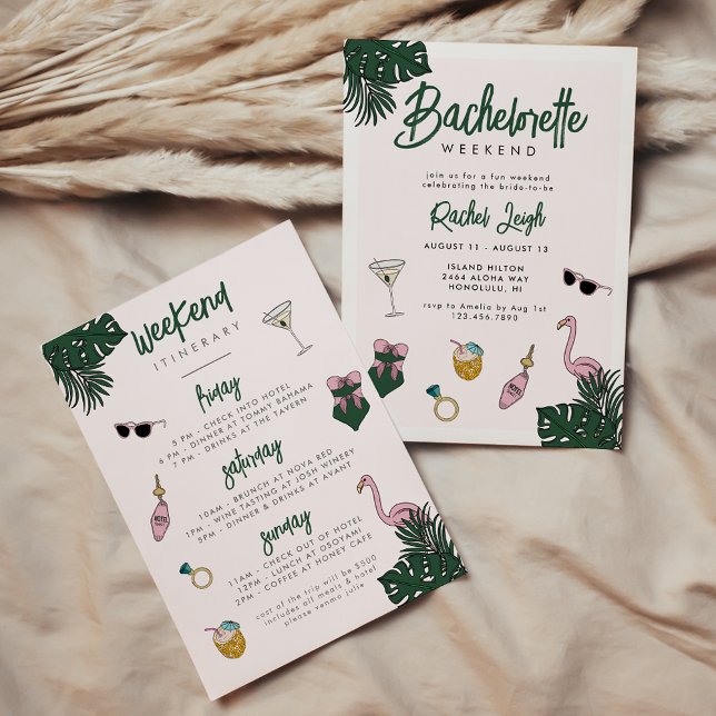 Invitation Fin de semaine Retro Resort Bachelorette (Créateur téléchargé)
