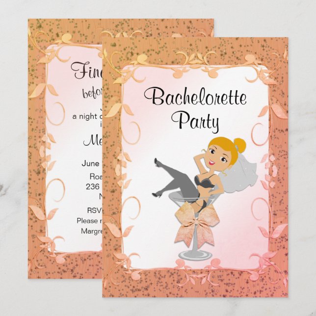 Invitation finale du Fling Bachelorette Party (Devant / Derrière)