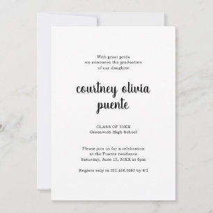 Invitation Finalement épaisse Black Script Photo Graduation P