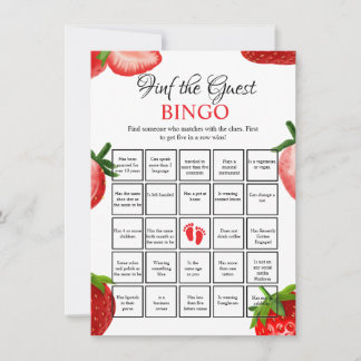 Invitation Find the Guest Baby shower bingo Game Card