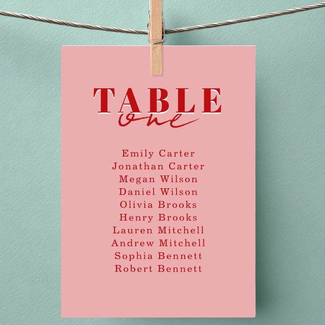 Invitation FIND YOUR SEAT! Blush Red Bold Font Wedding (FIND YOUR SEAT! Blush Red Bold Font Wedding Cards)