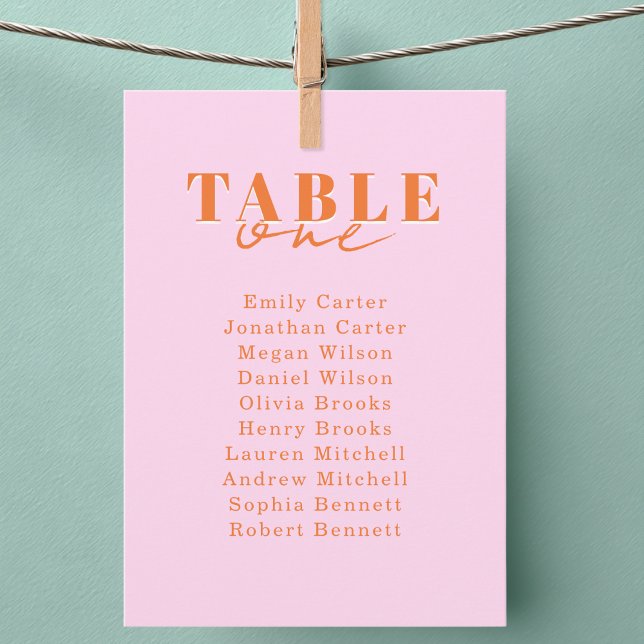 Invitation FIND YOUR SEAT! Pink Orange Bold Font Wedding (FIND YOUR SEAT! Pink Orange Bold Font Wedding Cards)