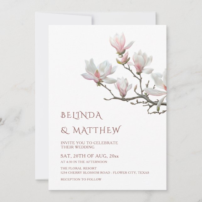 Invitation Fine Art Magnolia Casual Wedding (Devant)