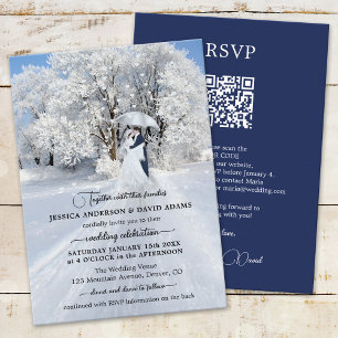Invitation Fine Art QR Code Winter Wonderland Mariage
