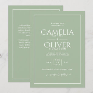 Invitation Finest Mariage Apple Green MONOCHROME