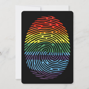 Invitation Fingerprint LGBTQ Fière gay lesbienne Rainbow Prid