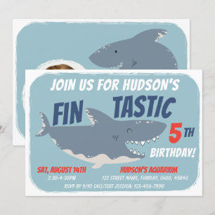 Invitation Fintastic Happy Shark fête d'anniversaire, n'impor