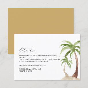 Invitation FIONA - Aquarelle Palm Tree Détails Boîtier