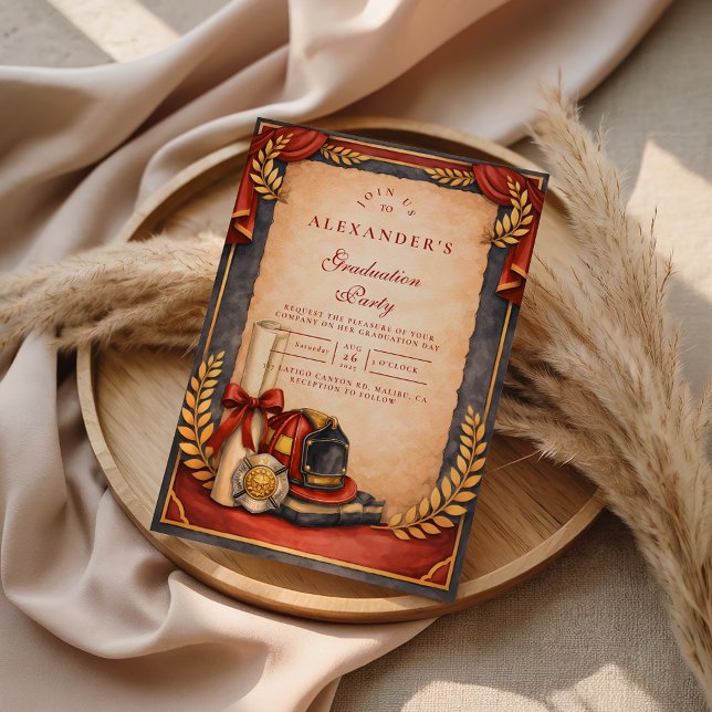 Invitation Firefighter Graduation Party (Créateur téléchargé)