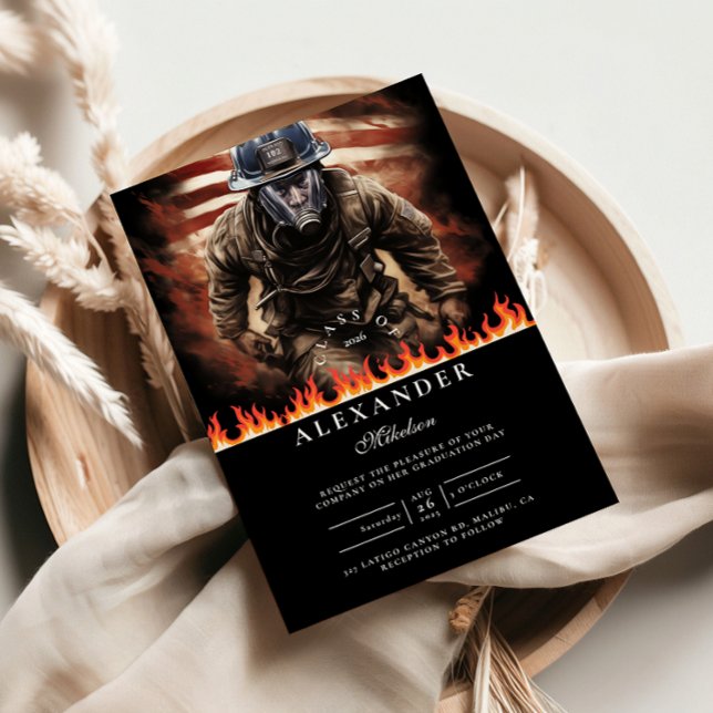 Invitation Firefighter Hero Graduation (Créateur téléchargé)