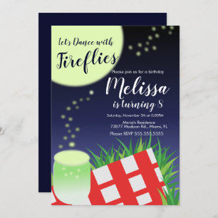 Invitation Fireflies Lumineuses clignotantes Camping extérieu