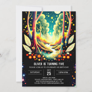 Invitation Fireflies Nightime Adventure Anniversaire
