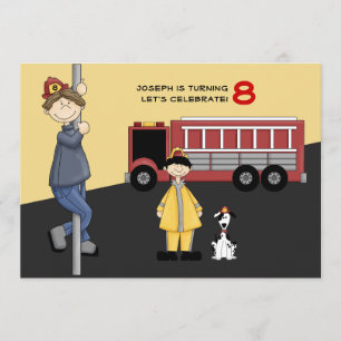 Invitation Fireman Birthday Party
