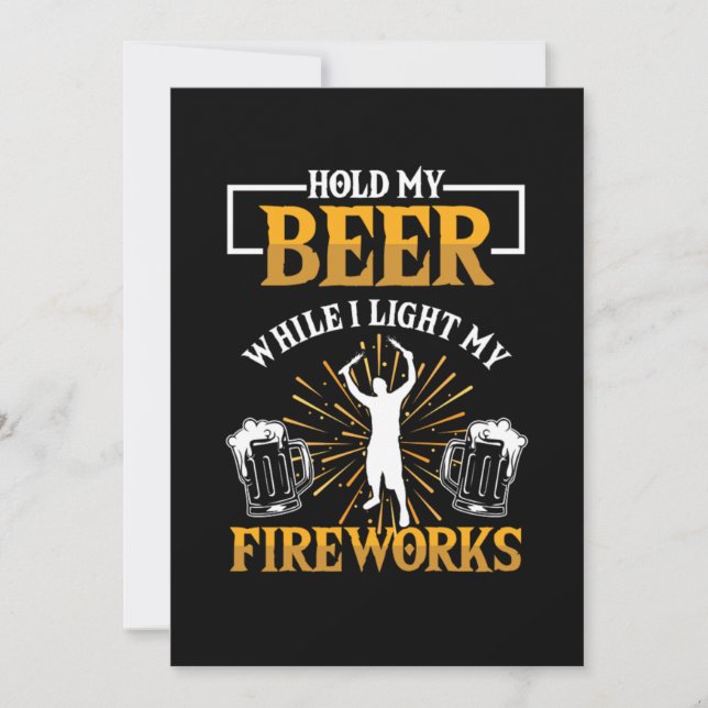 Invitation Fireworks Pyrotechnician Beer Firecracker Fun Gift (Devant)