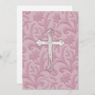 Invitation First Communion "Embossed" Cross