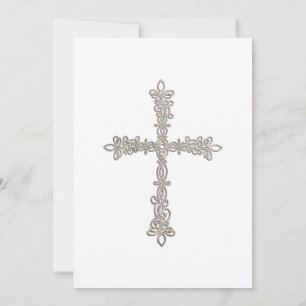 Invitation First Communion Silver Cross