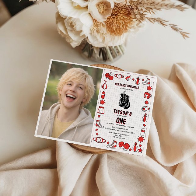 Invitation First Knockout Boxing 1st Birthday – Fun Kids Part (First Knockout Boxing 1st Birthday – Fun Kids Part Invitation
)