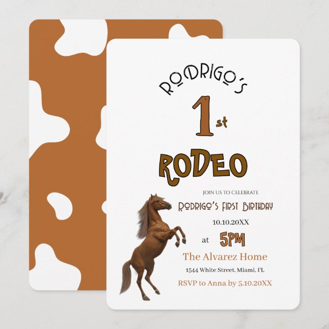 Invitation First Rodeo (Devant / Derrière)
