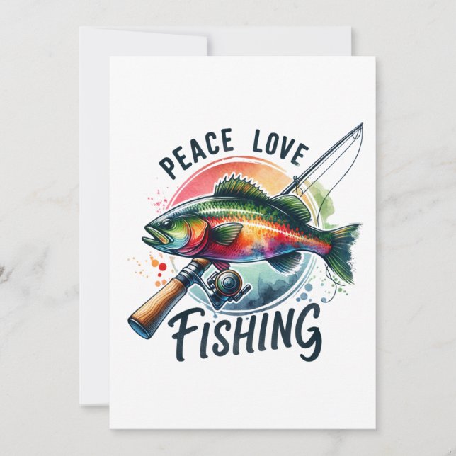 Invitation Fisher Cadeau Peace Love Fishing (Devant)