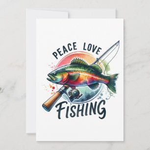 Invitation Fisher Cadeau Peace Love Fishing
