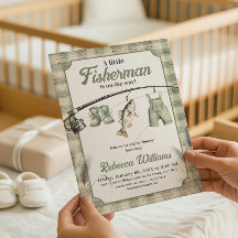 Fisherman Gingham Clothesline Fishing Baby Shower