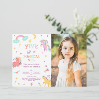 Invitation Five est une Vibe Magique Unicorn 5e Anniversaire