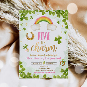 Invitation Five Is A Charm St Patrick's 5th Birthday Party