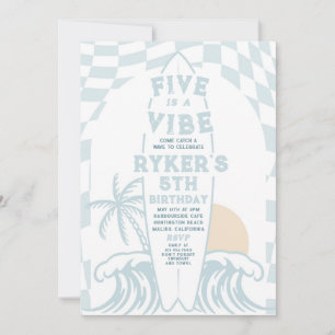 Invitation Five Is A Vibe Modern Surf Surfboard 5e anniversai