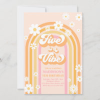 Five Is A Vibe Super Daisy Rainbow 5Anniversaire