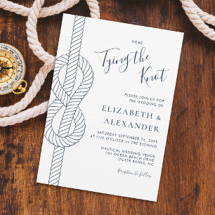 Invitation Fixer La Corde De Knot Mariage Nautique