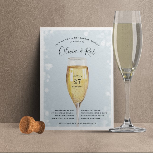 Invitation Fizzy Pop | Dîner de répétition en verre de champa (Créateur téléchargé)