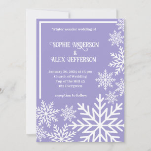 Invitation Flacon de neige blanc de mariage d'hiver sur viole