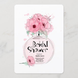 Invitation Flacon de parfum Noces avec des fleurs
