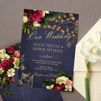 Flacon floral d'hiver lumières scintillante marine