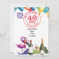 Flamant rose 40e anniversaire drôle dire pour la f