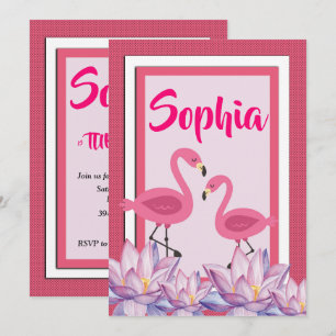 Invitation Flamant rose anniversaire